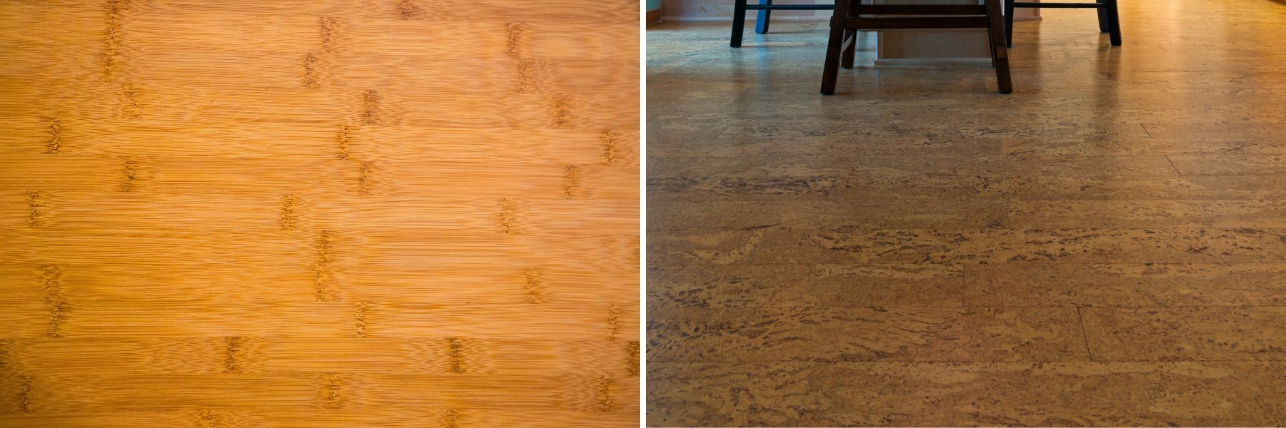 Image of comfortable bamboo and cork flooring